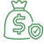 money bag with checkmark icon
