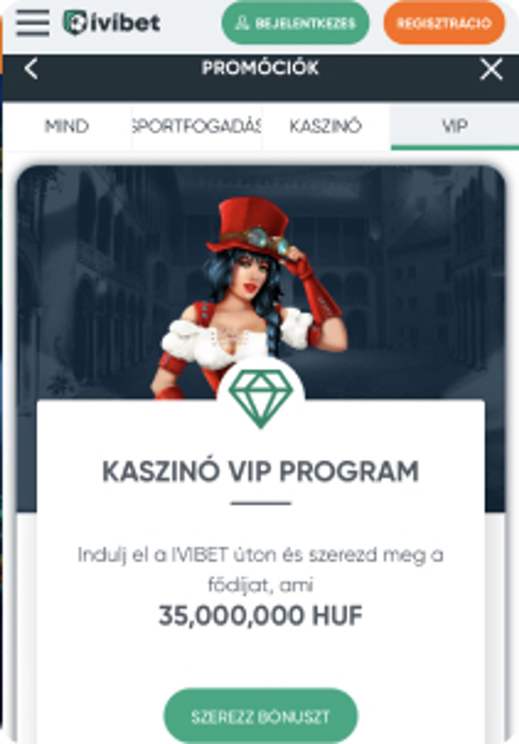 ivibet casino mobile screenshot - vip program