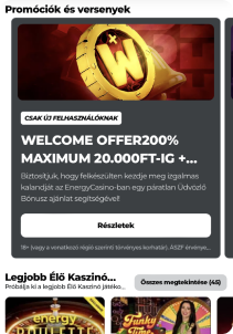 energy casino mobile screen welcome offer